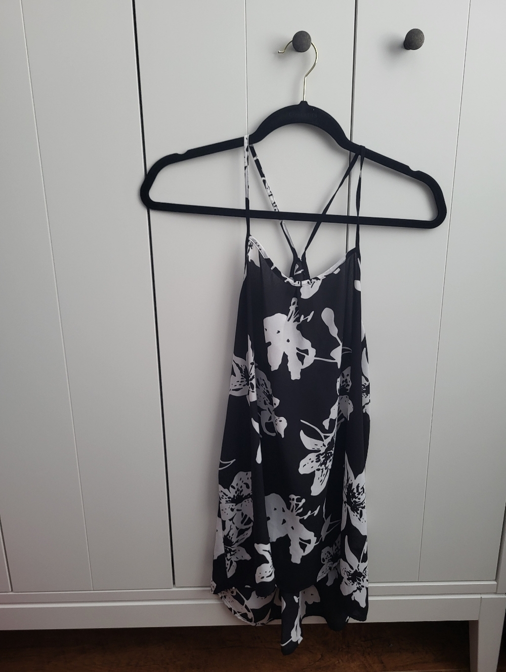Banana Republic Black and White Floral Camisole Dress